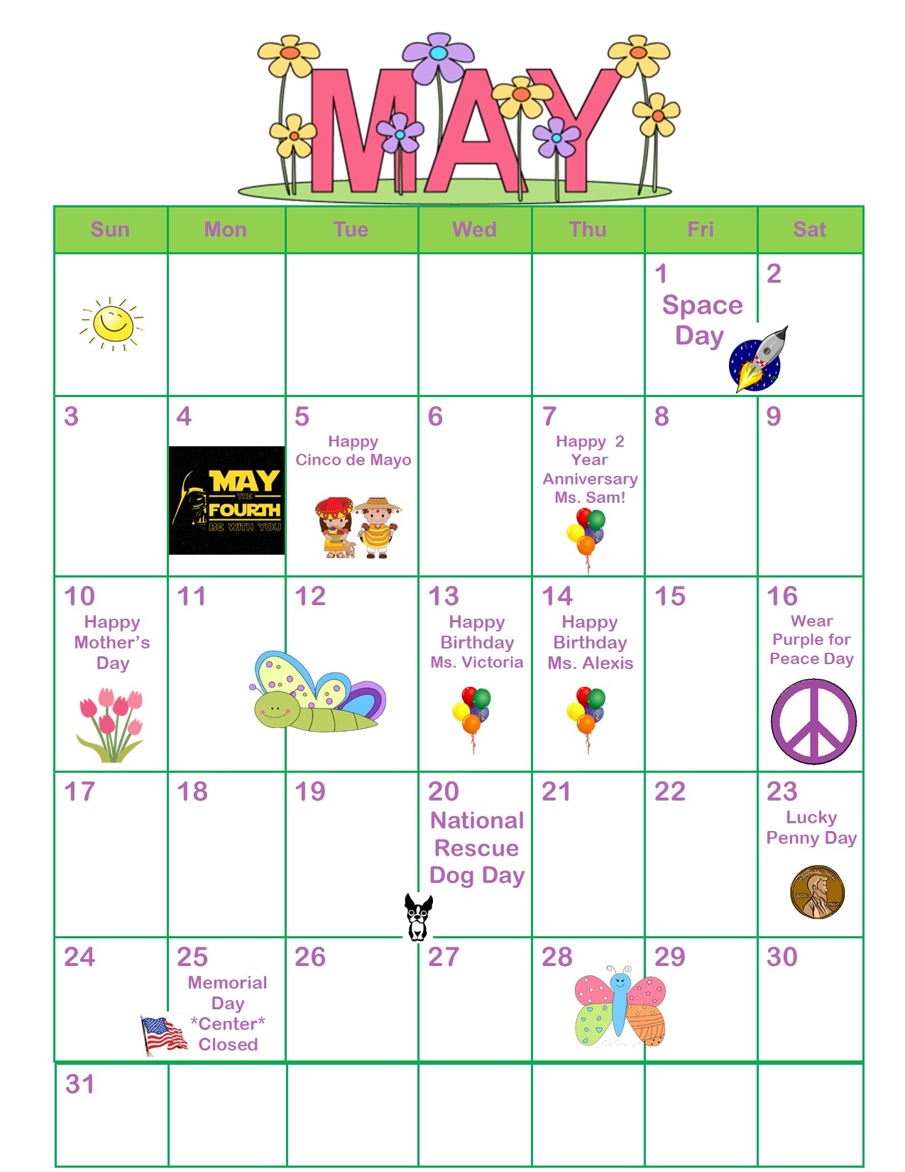 Calendar & Lunch Menu Deerwood Academy