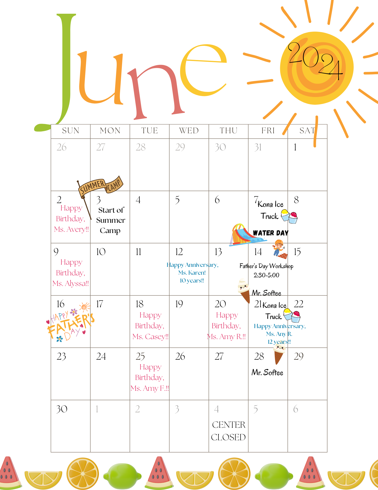 Calendar & Lunch Menu Deerwood Academy